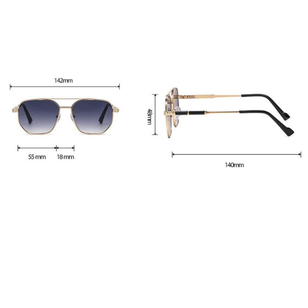 Fashion Square Polarized Sunglasses Metal Frame Double Beam Sun Glasses Outdoor Driving Goggle Sunscreen Eyewear for Men Women