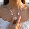 Sweet Cool Shell Pearl Choker Zinc Zinc Alloy Chain Necklace Boho Ocean Themed Necklace  Daily Wear