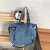 Waschene Denim Sling Bag für Damen, Große Kapazität, Einzelne Schultertasche