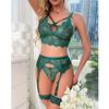 Sexy Erotic Lingerie Women Bra And Panty Garters 3pcs See Through Lingerie Sets Sexy Women's Underwear Set Female Sexy Costumes