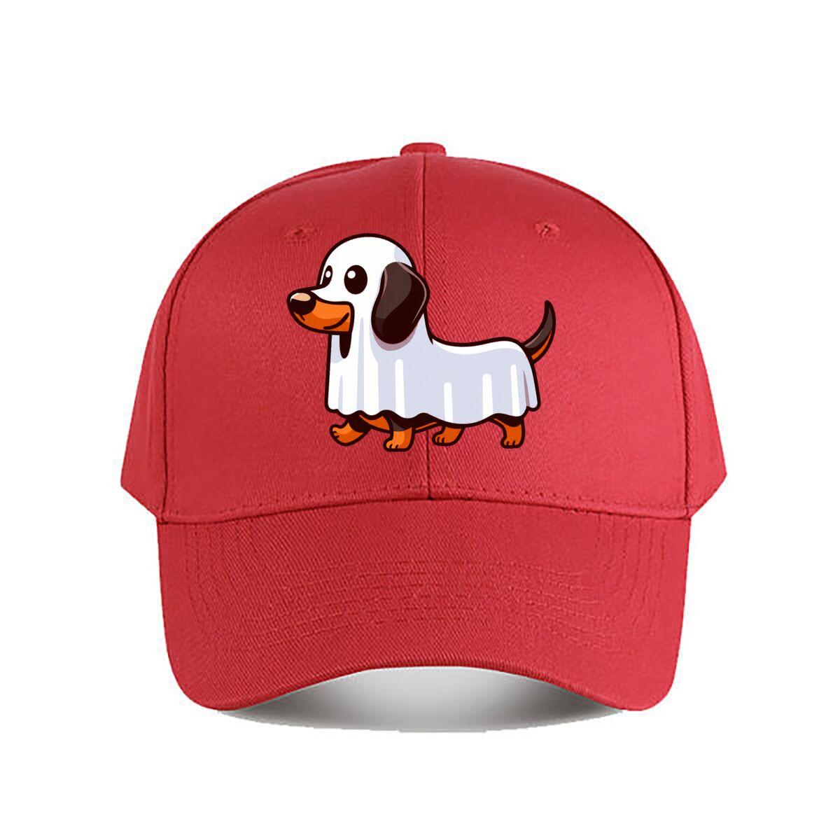 Cute Halloween Dog Ghost Costume Baseball Cap Fashion Unisex Sunhat Womens Outdoor Sports One Size
