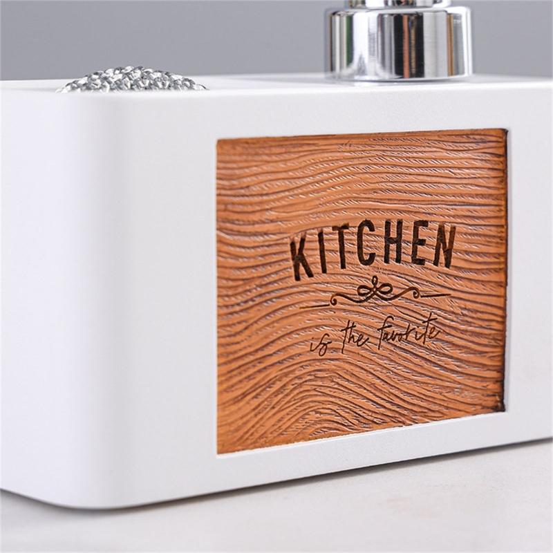 Kitchen Soap Dispenser Set with Sponge Caddys 2in1 Kitchen Soap Dispenser Set for Kitchen Sink,Bathroom Kitchen Gadgets