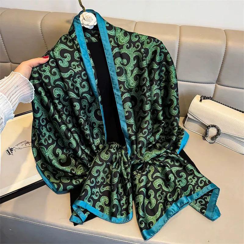 

2024 Stylish Korean Brocade Silk Scarf for Women - Versatile Spring/Autumn Shawl 180