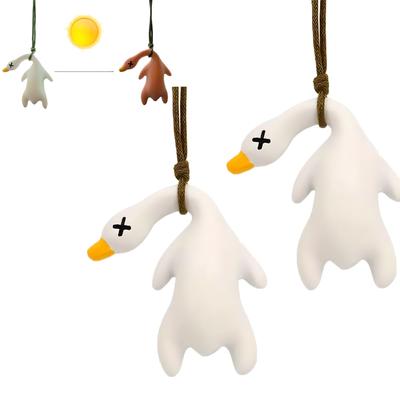 Roast Duck Car Pendant with UV and Temperature Cute Rocking Duck Rearview Mirror Perfect for Indoors and Includes Sunscreen Great Gift Color-Changing