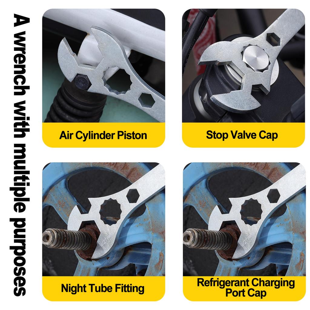 Multi Functional Air Conditioner Wrench Open End Wrench Set Ultra-thin Flat Wrench Tool Multi-Function Double-End Fixed Wrench