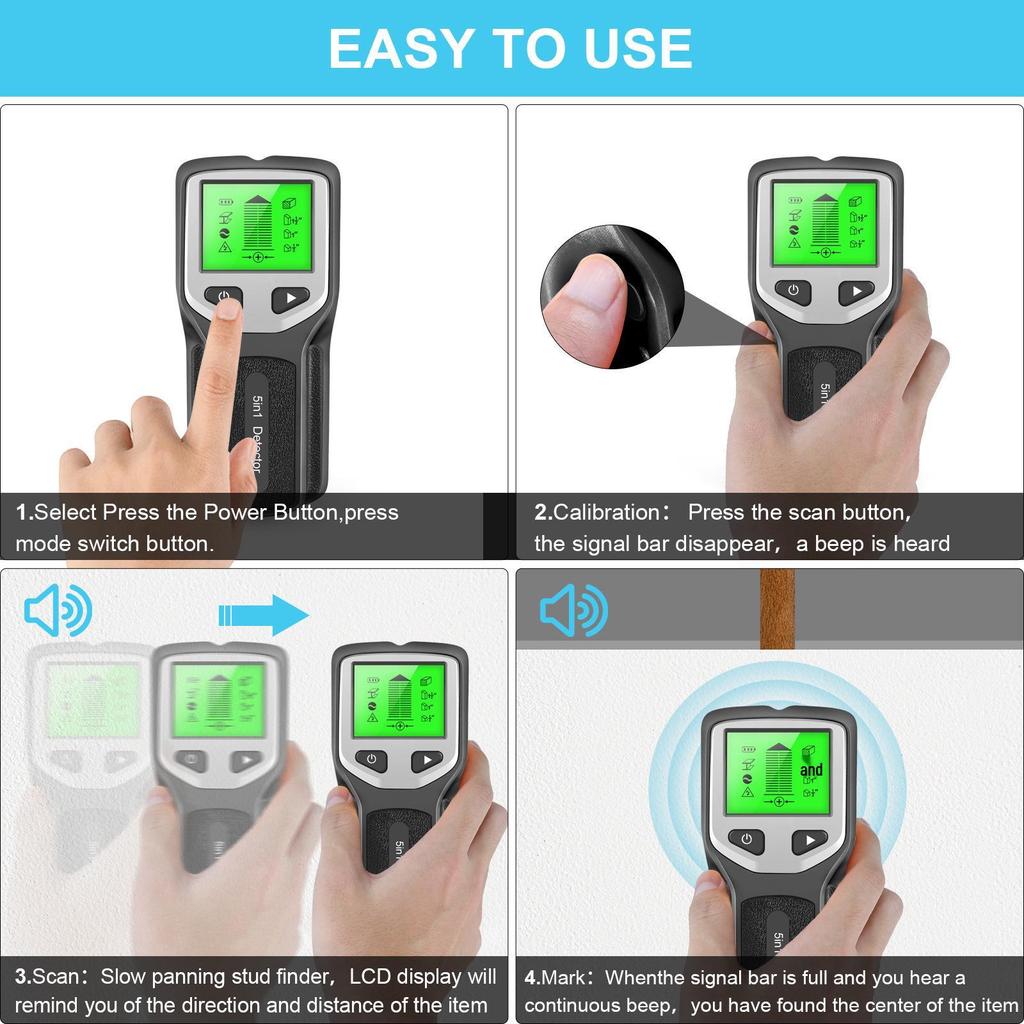 5-in-1 Wall and Metal Stud Finder