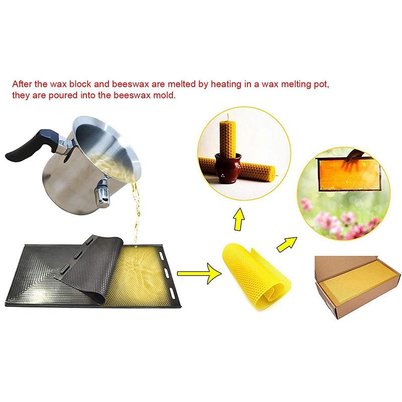 1Pc Stampo per fogli di cera d'api Stampo per fondamenta in silicone a nido d'ape Pala per alveari Apicoltura Beeware Strumenti per la produzione di cera d'api