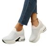 Women's Autumn Round Toe Fly Knit Platform Wedge Shoes - Comfortable & Casual