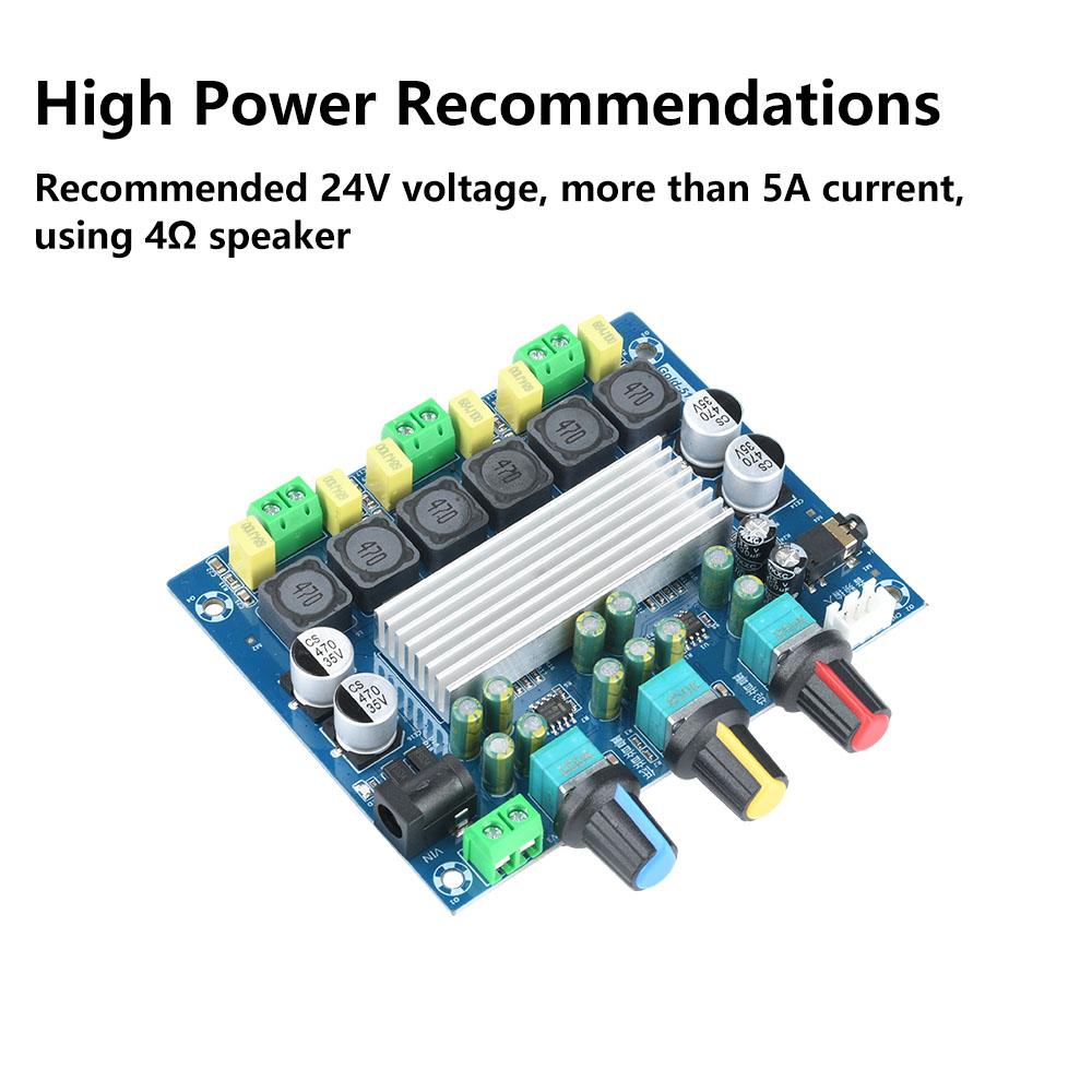 DC 8-24V Stereo Bi-Channel Amplifier Board 50W*2+100W TPA3116 Class D 2.1 Channel Audio Amplifier Module