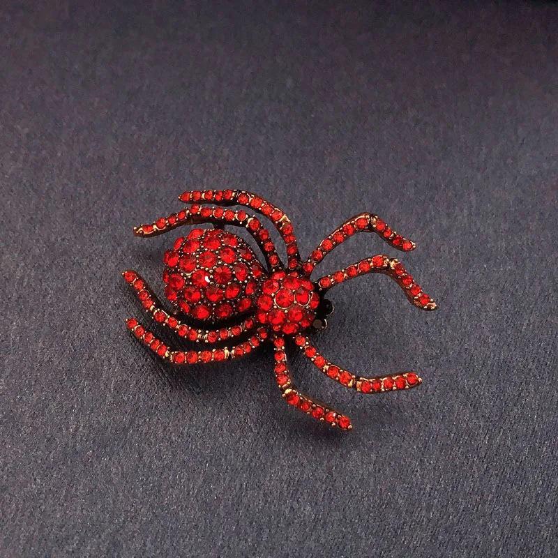 Vintage Rhinestone Spider Brooch - High-end Crystal Accessory for Clothing and Corsage