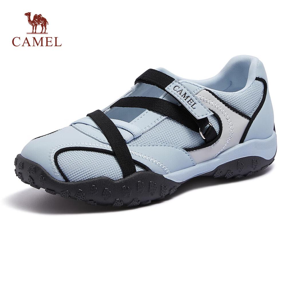 Camel Women's Ballet Style Colorblock Hook and Loop Patchwork Thin Sole Casual Shoes L26M577016