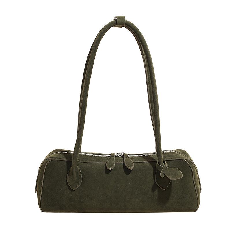 Retro baguette bag autumn and winter new simple suede pillow bag underarm bag women's shoulder bag