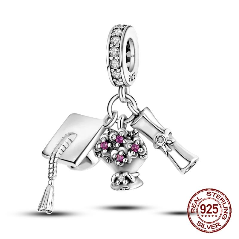 S925 Silver Butterfly Sparkling Flower Iris Tulip Lavender Sunflower Beads Fit Original  Bracelet DIY Bead Women Jewelry