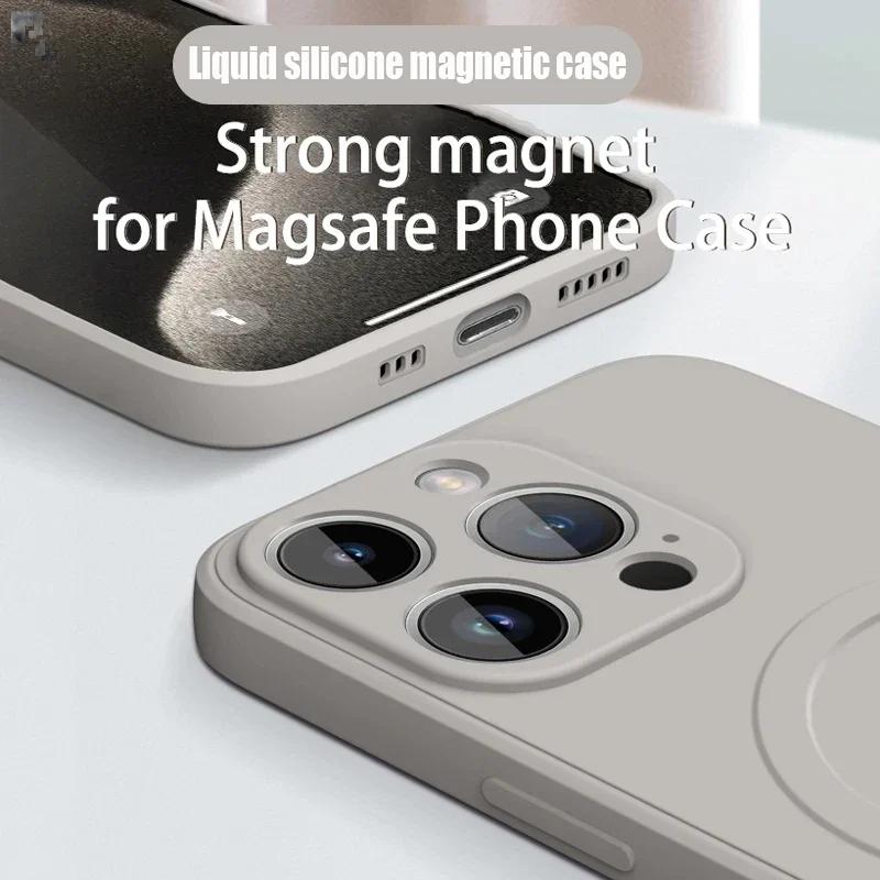 Original For Magsafe Magnetic Wireless Charge Phone Case for iPhone 17 Pro Max 16 15 14 Plus 11 12 13 Mini Liquid Silicone Cover