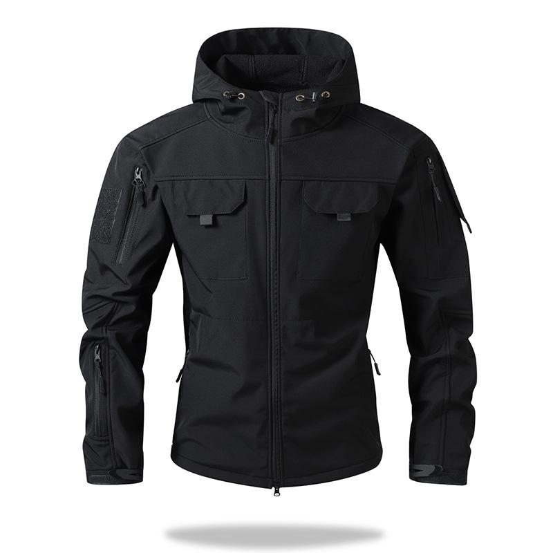 Men's Tactical Waterproof Softshell Windbreaker - Warm, Velvet-Lined, Durable