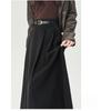 Winter Autumn High Waist Wool Pleated Skirt Women A Line Midi Skirt Solid Color Flared Skirt Slimming Long Skirt