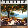 Arazzo 2D Giardino di Limoni di Positano Terrazza Vista Mare Decorazione Murale per la Casa