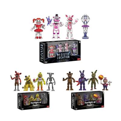 4 adet/set Five Nights at Freddy's Karakter Sevimli Kutu İçinde PVC Aksiyon Figürü Model Oyuncaklar Çocuklar İçin Hediye