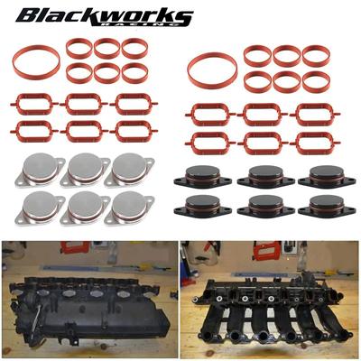 6PCS 22mm/33mm Swirl Flap Blanking Plates with Intake Manifold Gasket Seal For BMW M47 M57 E39 E87 E46 E90 E39 E60 X3 6 Cylinder