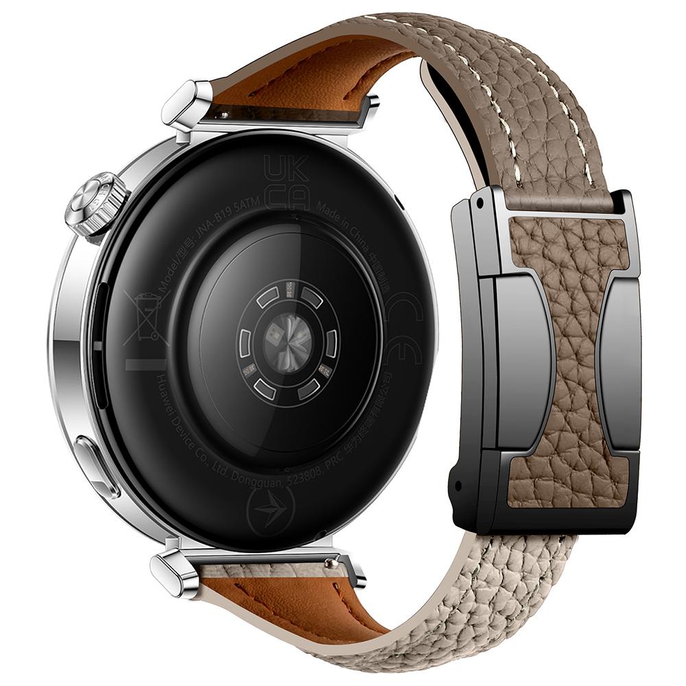 

22mm Genuine Cow Leather Strap for Huawei Watch GT 5 Pro 46mm/GT 5 46mm/GT 4 46mm Litchi Texture Magnetic Buckle Watch Band C