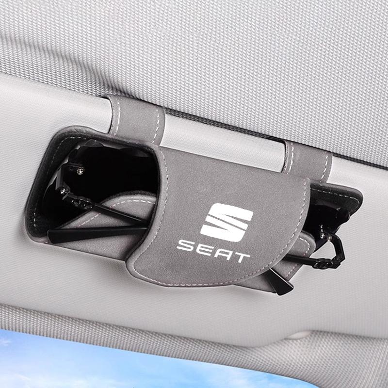 Suede Car YU29 Glasses Storage Sunglasses Storage Holder For SEAT Ibiza Leon Cupra E-Racer Ateca FR Toledo Auto Interior Accessories