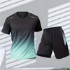 Men Gradient Suit Comfortable BreathableTennis Sports Casual Outdoor Sport Wear Women's Badminton T-shirt Loose Running Clothing