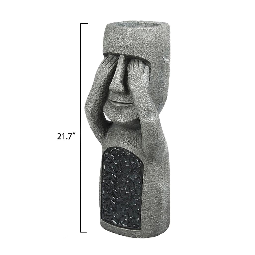 Polyresinová Velikonoční Ostrovní Soška, Zábavný Ahu Moai, Z Monolitické Sochařství, 25 Cm