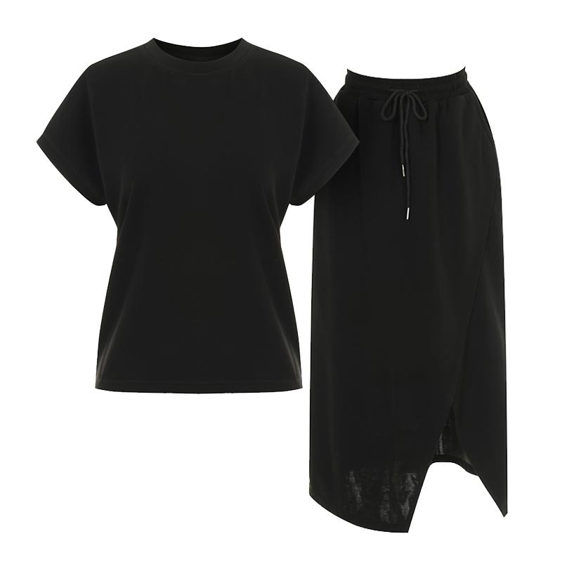 PAIGEFLYNN Round Neck T-Shirt Cut-Out Skirt Set_S5Bse001C