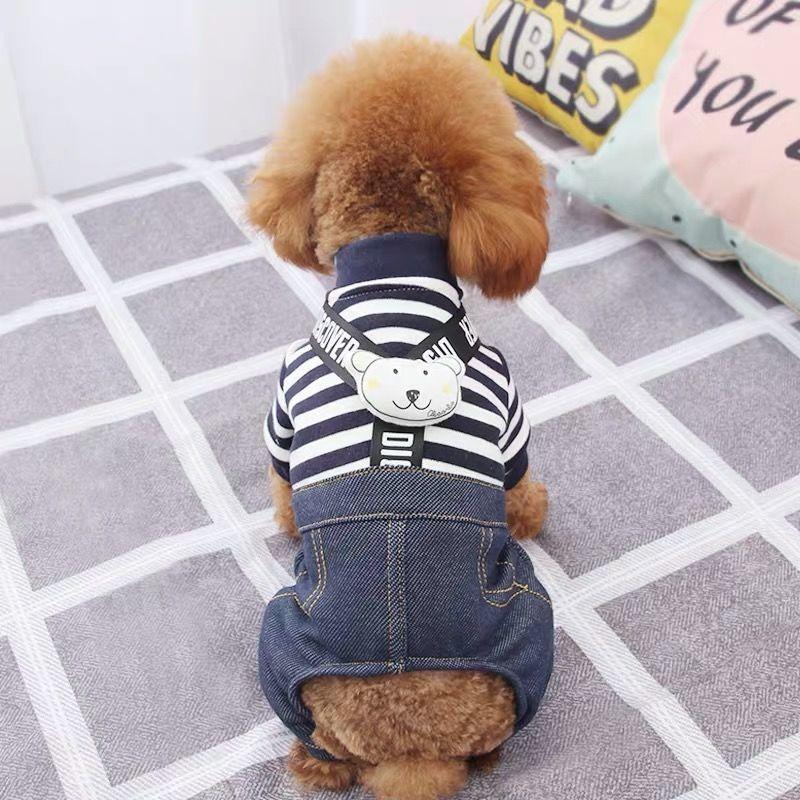 Dog Clothes Spring and Autumn Teddy Dog Bichon Pomeranian Four-legged Overalls Milk Dog Puppy Chihuahua Pet