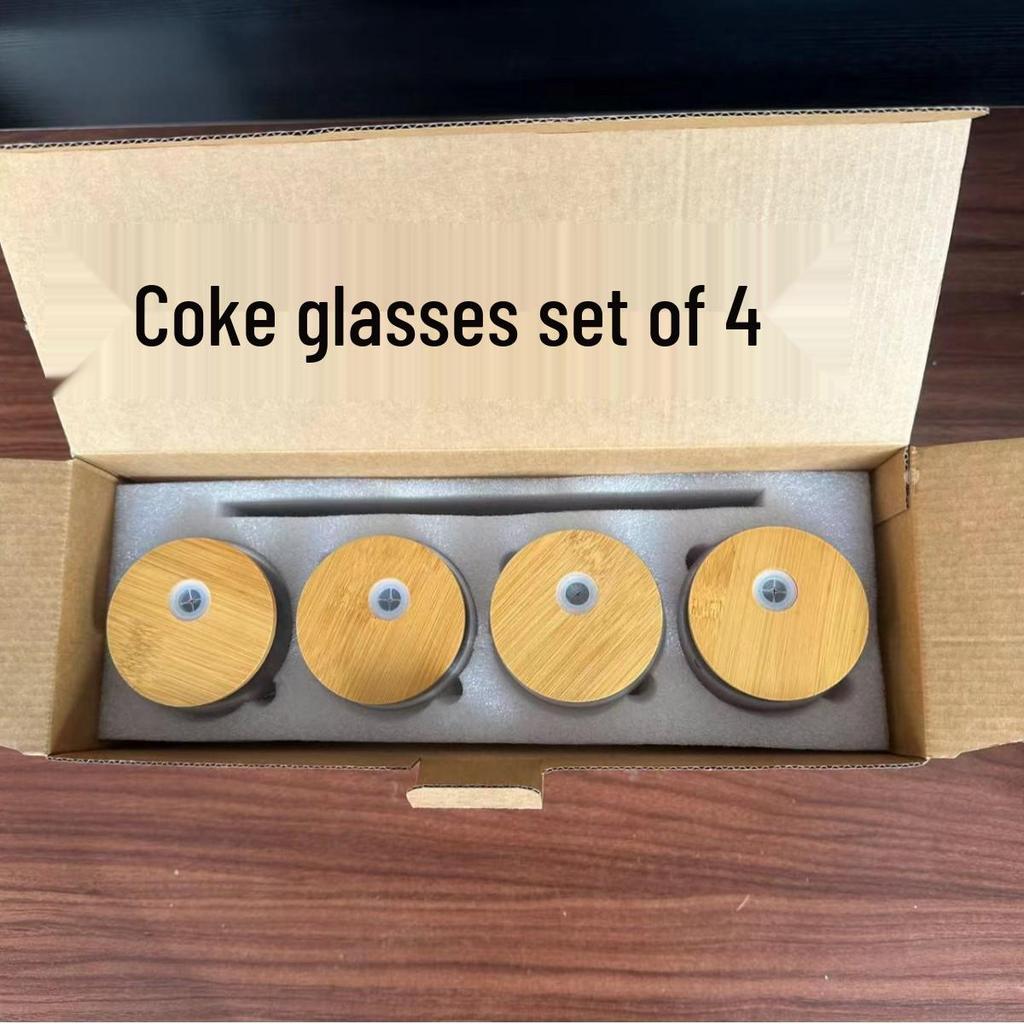 High-Temperature Resistant Borosilicate Glass Cup with Bamboo Lid & Straw