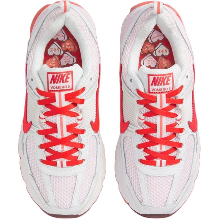 Nike Zoom Vomero 5 Abrasion Resistant Low top Kids' Running Shoes White Red Unisex Sneakers HV5171-121