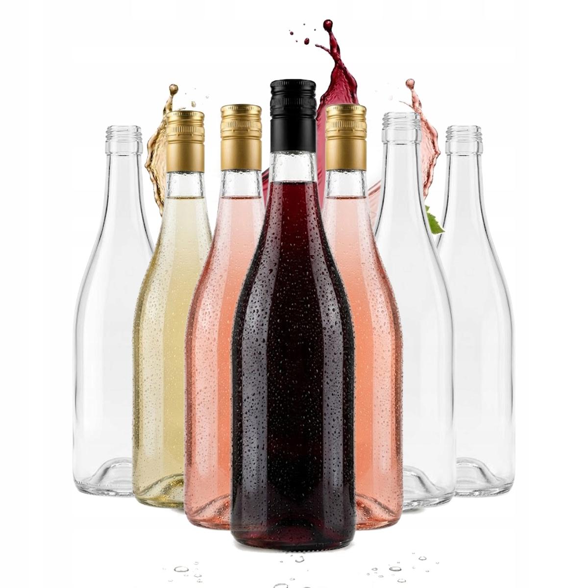 30x Wijnfles 1l CLEAR Wijnflessen Wit Rosé Rood 1000ml