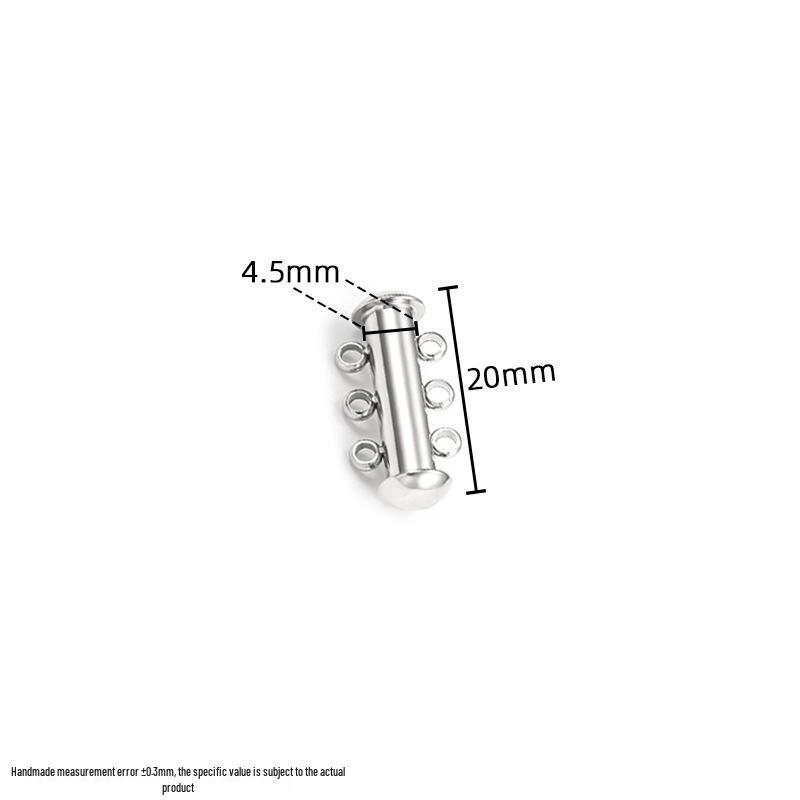 18K Vacuum-Plated Stainless Steel Dual/Triple Row Snap Buckle Clasp for DIY Necklace/Bracelet Jewelry