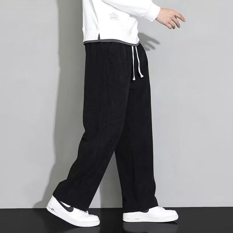 Men's Autumn Heavyweight Japanese-Style Wide-Leg Sweatpants: Trendy Straight Casual Sports Pants