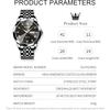OLEVS Men's Diamond Quartz Analog Watch Black Waterproof Business Date Luminous
