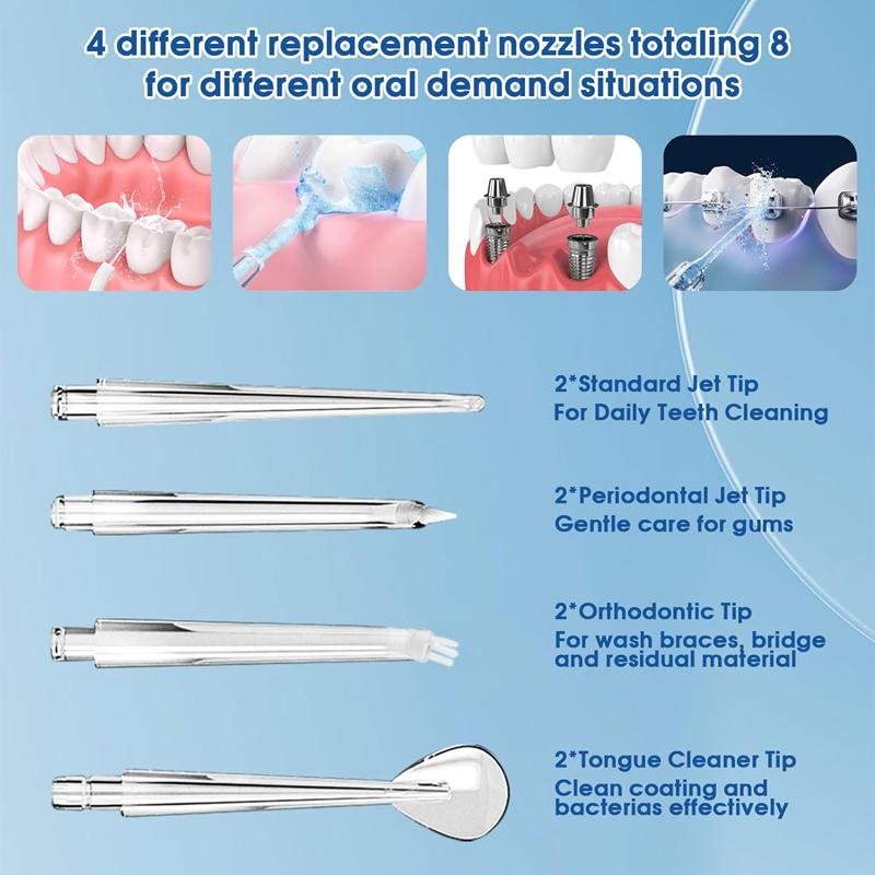 220ml Portable Dental Irrigator Sonic Electric Tooth Tartar Stain Remover - Oral Hygiene Teeth Cleaning Tool