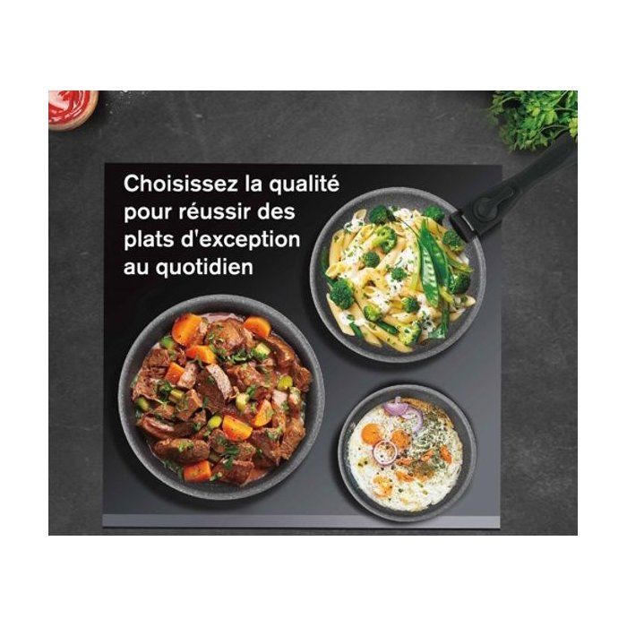 Set of 3 Pans - All Stovetops Including Induction - 20-24-28 Cm Arthur Martin - AM521S - Aluminium - Non-stick - - Removable Handle