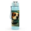 1PC Hound Dog Portrait Art 750ml Color Plastic Sports Water Bottle Leakproof Flip Straw Lid Suitable for Sports Office Home Use