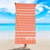 Monogram Initial Striped Beach Towel Soft Microfiber Towel for Men Women Summer Beach Pool Camping Gym Yoga Travel