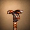 Snake Wooden Walking Cane, Hand-Carved Cobra Handle Walking Stick, Solid Wood Gentleman Cane