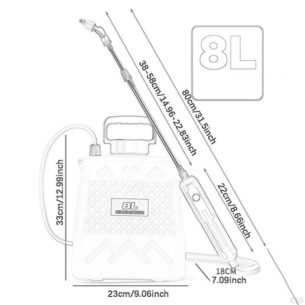Elektrický postřikovač na trávu, vysoký tlak snadno přenosný, praktická láhev s rozprašovačem vody, zahrada