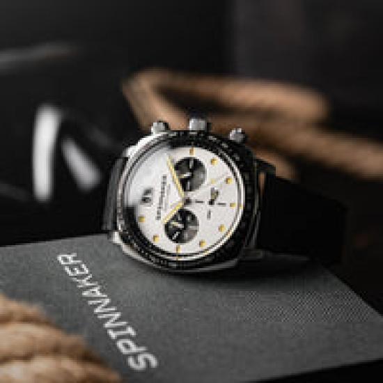 Spinnaker Hal SP-5068-07 Men's Quartz Watch 10ATM Water Resistant Mineral Glass White Dial