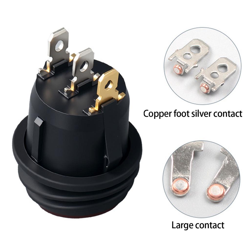 Waterproof and Oil Resistant Round Rocker Switches 2 Pin 2 Position for Home Appliances and Industrial Control