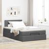 Ottoman Bed with Mattress & LEDs Dark Grey 120x190 cm Fabric