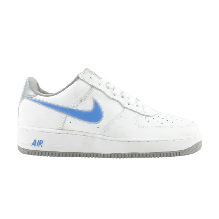 

Nike Кроссовки Air Force 1 Low для мужчин Белые Каролинско-синий-Средне-серый 830261-141 40
