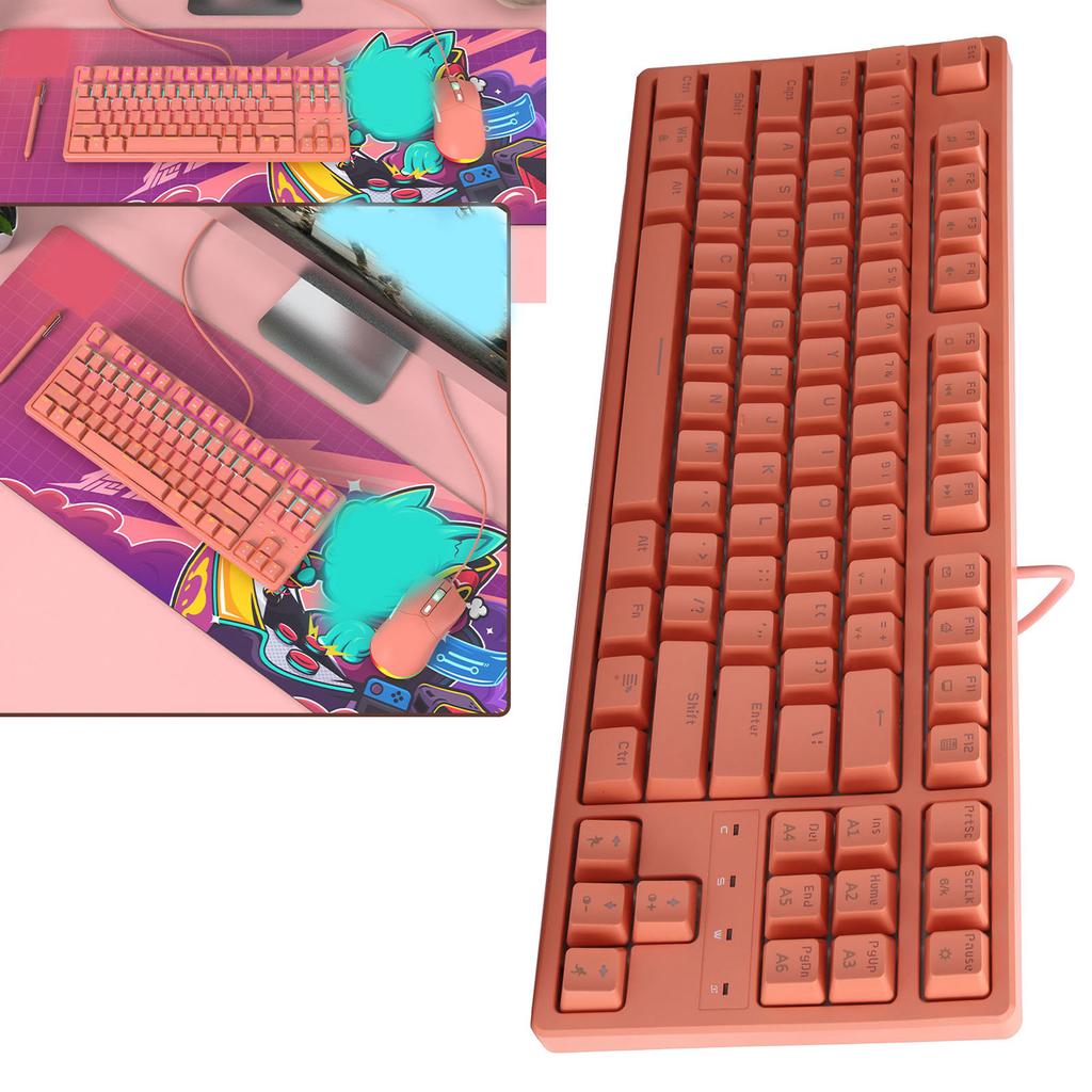 Daidai Computer Keyboard Wired Mechanical Red Shaft 87‑Keys STK130 for Game