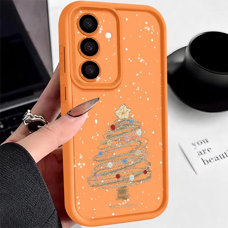 Candy Color Tpu Soft Shell for iPhone 17 16 18 Pro 15 14 13 12 11 Pro Max Cartoon Christmas Tree Pattern Shockproof Lens Protection Case