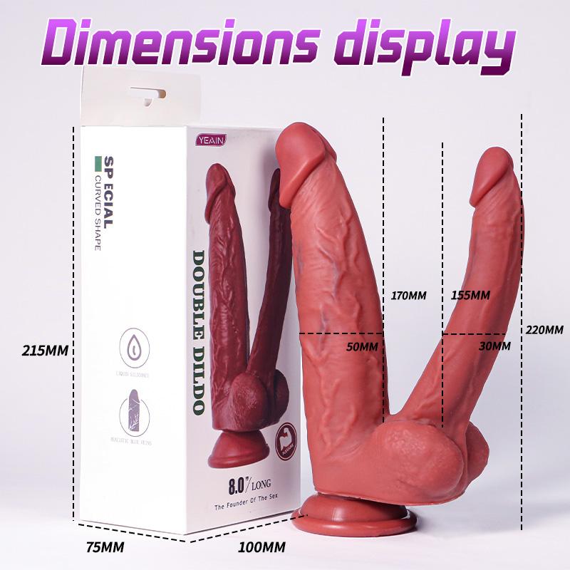 Double-Ended Realistic Silicone Dildo - Soft Dual Adult Toy for Women, Flexible Sex Toy for Enhanced Intimacy