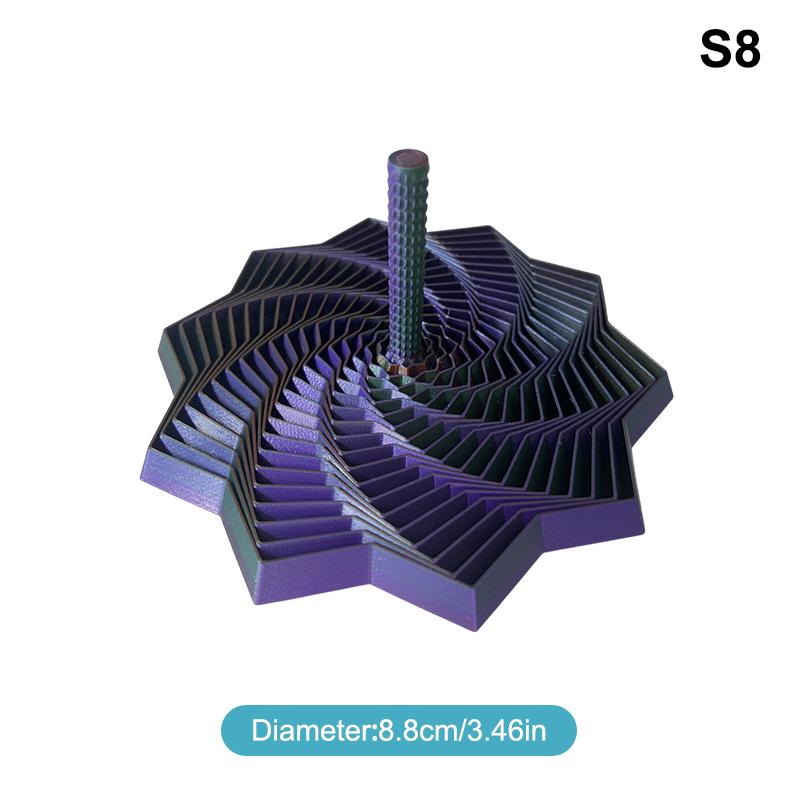 3D Printed Expanded Sensory Fidget Star Star Shaped Fidget Toys With Handles Decompression Toys Stress Relief Whirling Spiral