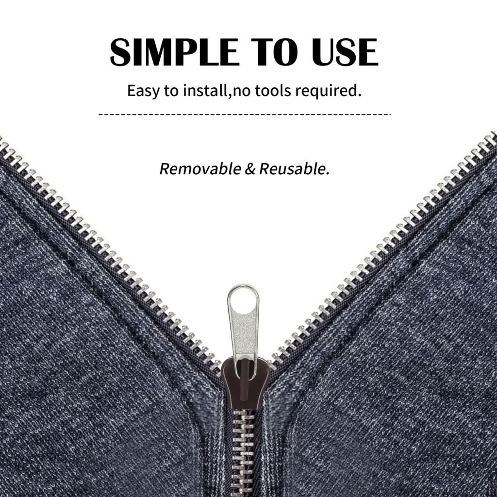 6 Pieces Instant Removable End Zipper Repair Kit Replacement Part Teeth Rescue Zip Slider Fixer Trouser DIY Sew Crafting